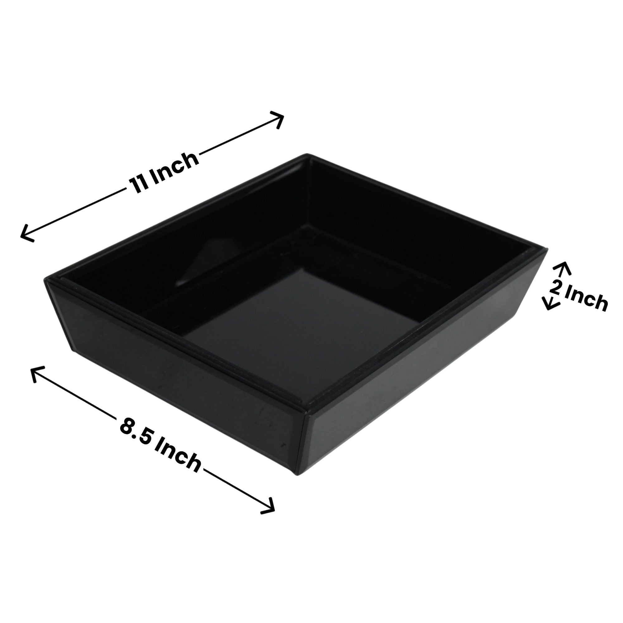 Luxury Black Glass Tray Set of Two